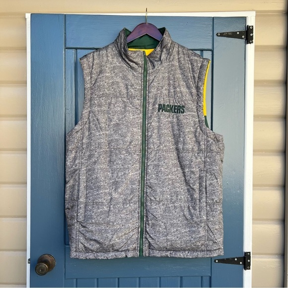 Green Bay Packers Reversible Jacket and Vest Set Men Size large - Picture 8 of 16